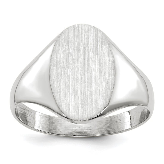 Gold Polished Tall Oval Open Back Signet Ring