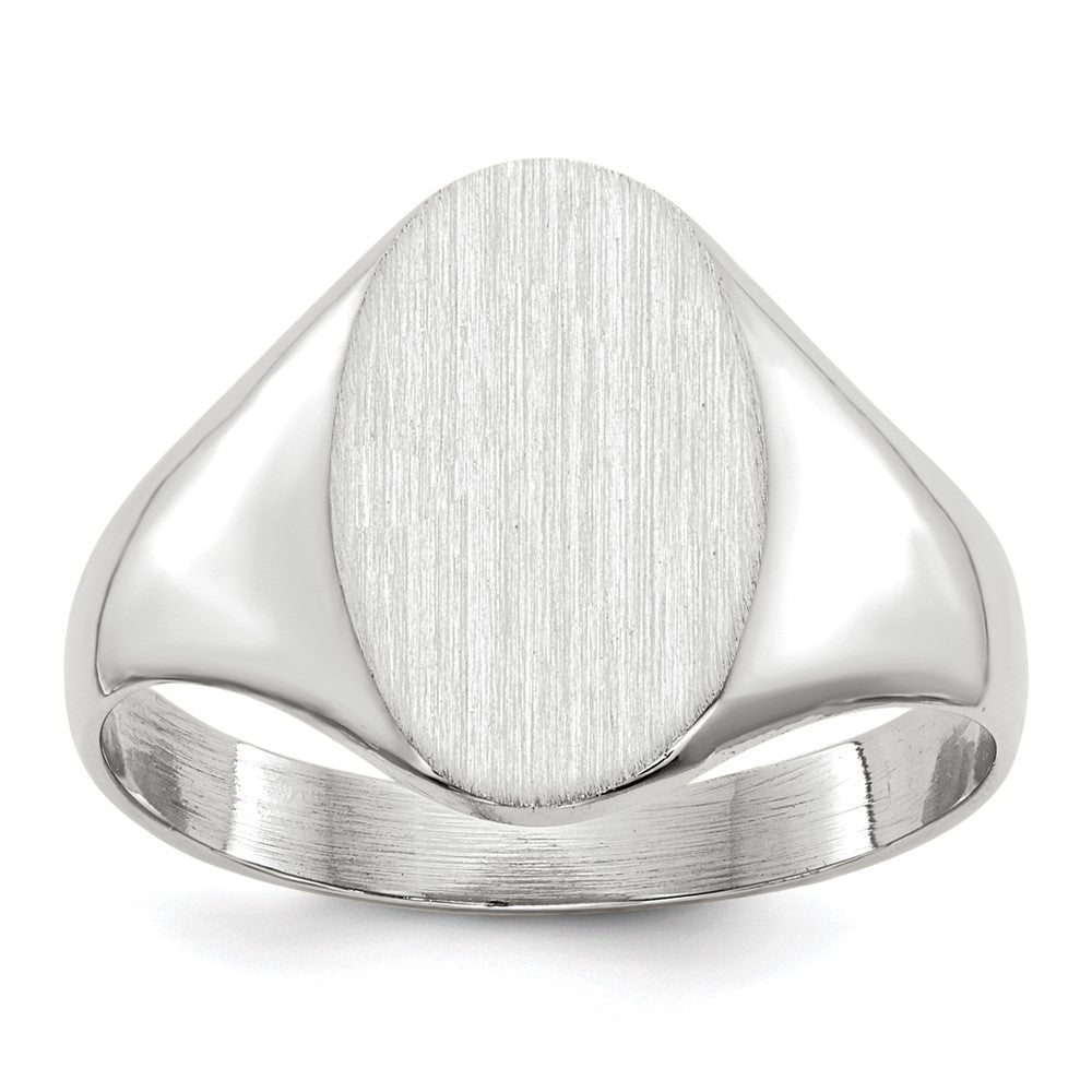 Gold Polished Tall Oval Open Back Signet Ring