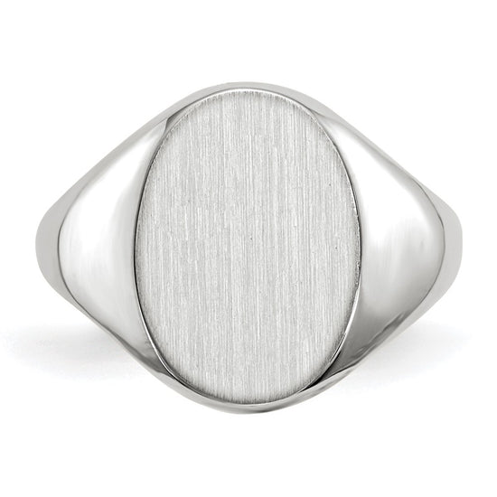 Gold Polished Tall Oval Signet Rings