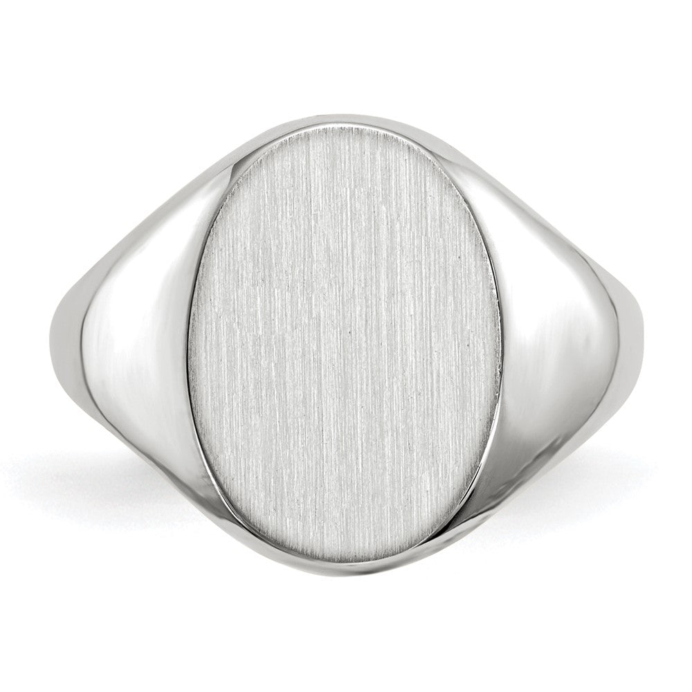 Gold Polished Tall Oval Signet Rings
