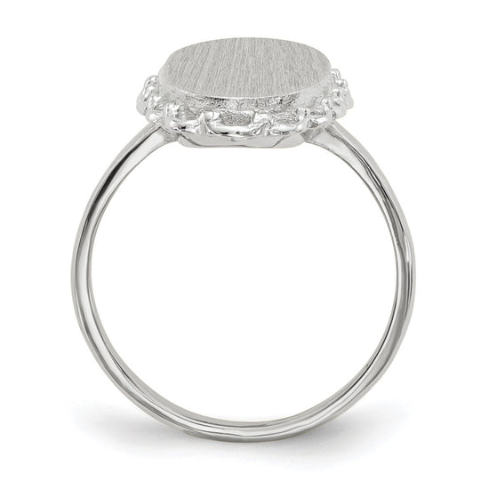 Gold Polished Bordered Open Back Signet Ring