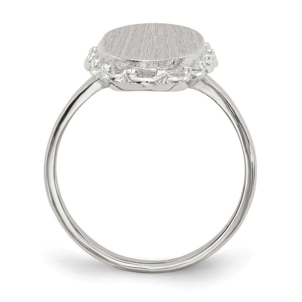 Gold Polished Bordered Open Back Signet Ring
