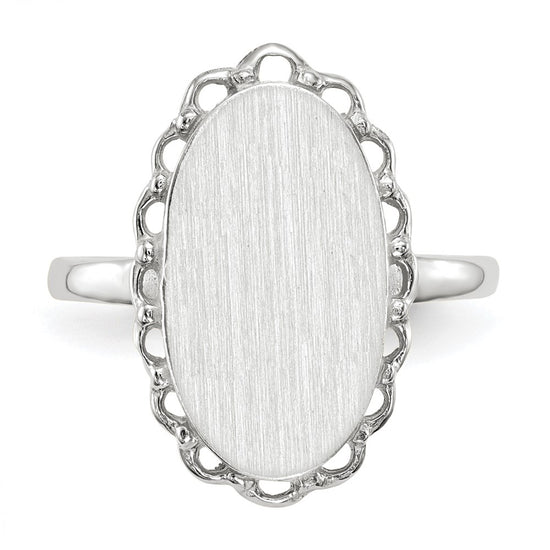 Gold Polished Bordered Open Back Signet Ring