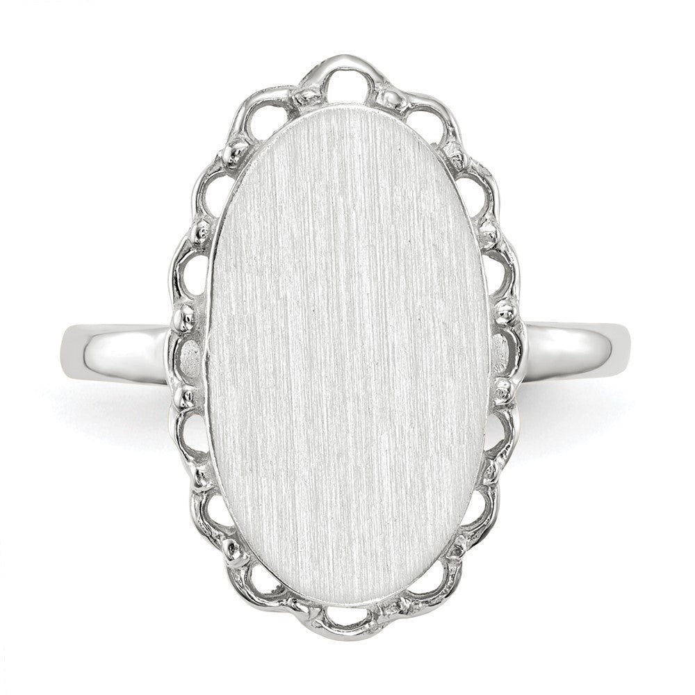 Gold Polished Bordered Open Back Signet Ring