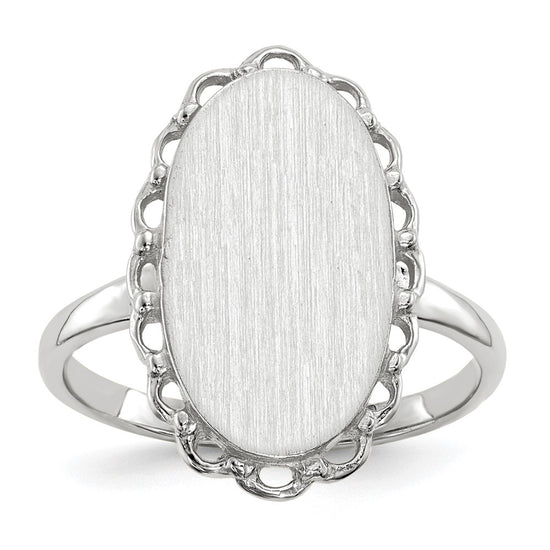 Gold Polished Bordered Open Back Signet Ring