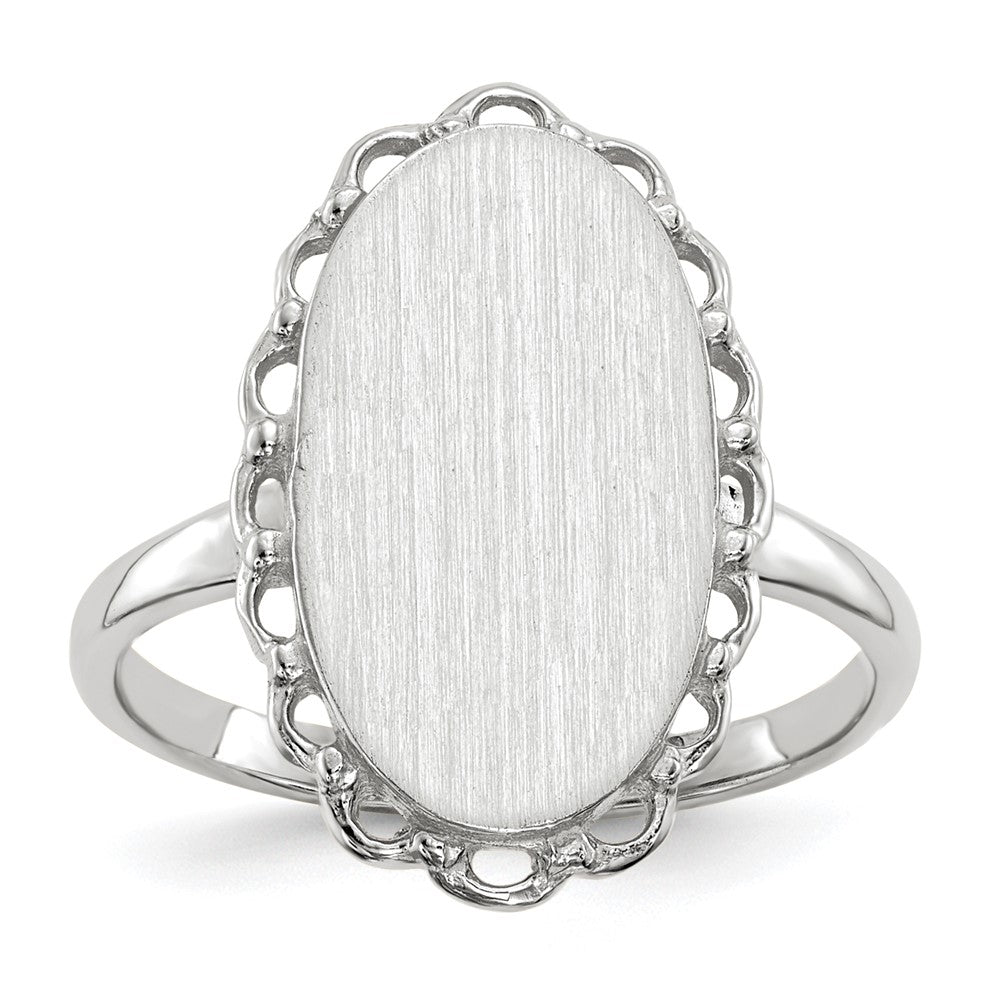 Gold Polished Bordered Open Back Signet Ring