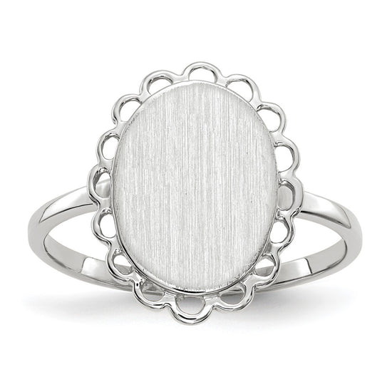 Gold Polished Bordered Open Back Signet Ring