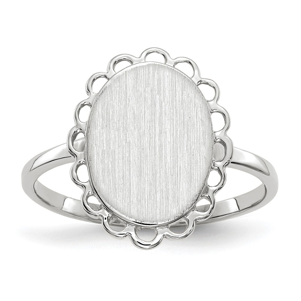 Gold Polished Bordered Open Back Signet Ring