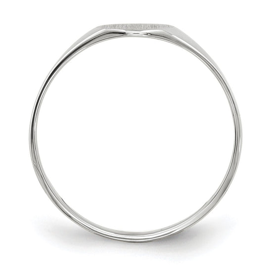 Gold Polished Circle Closed Back Signet Ring — 6.5x7.5 mm