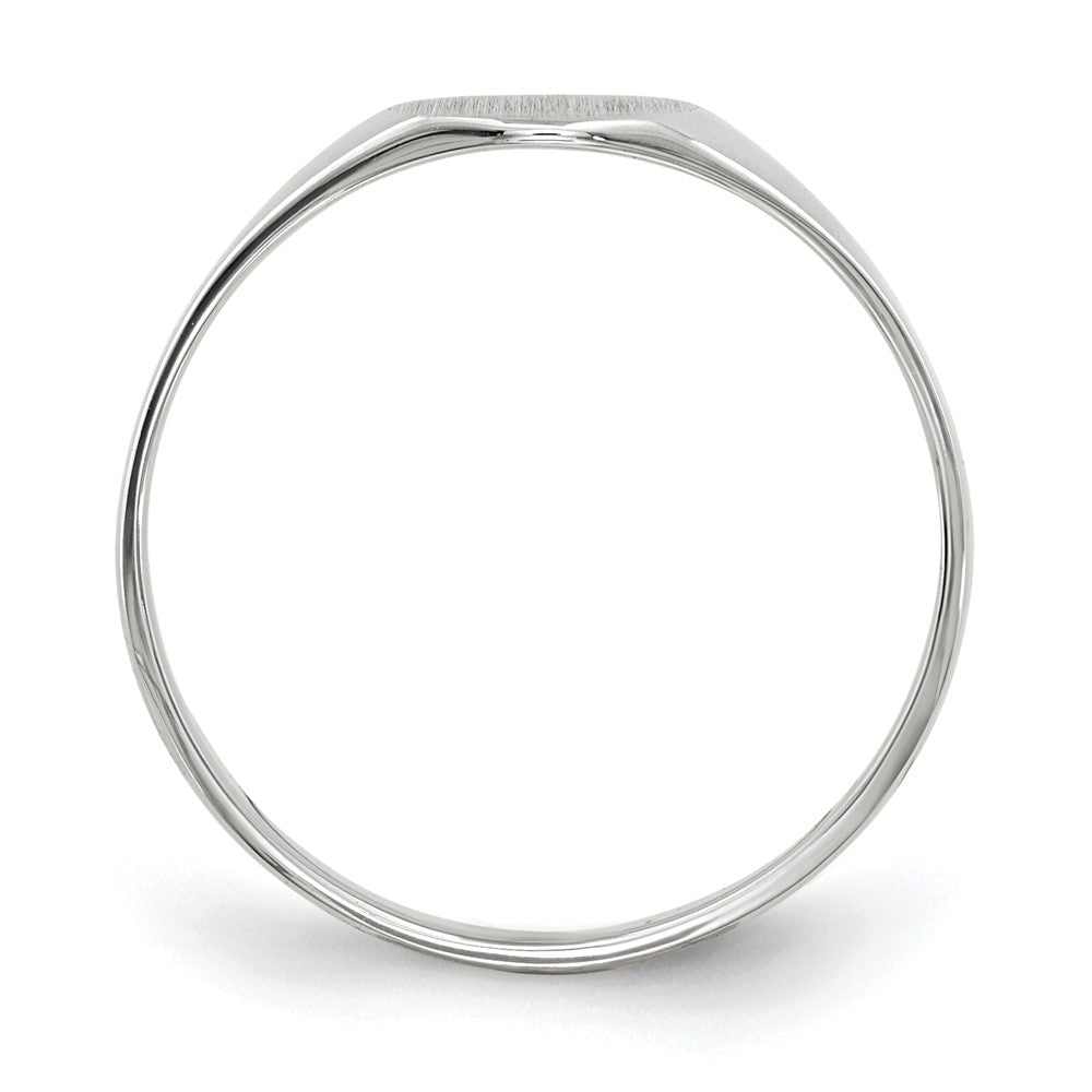 Gold Polished Circle Closed Back Signet Ring — 6.5x7.5 mm