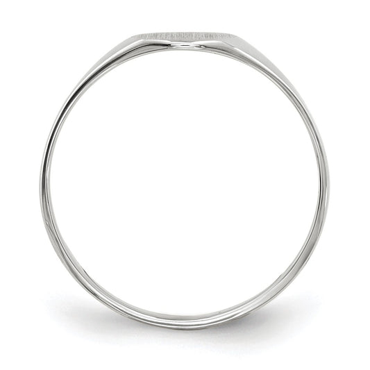 Gold Polished Circle Closed Back Signet Ring — 6.5x7.5 mm