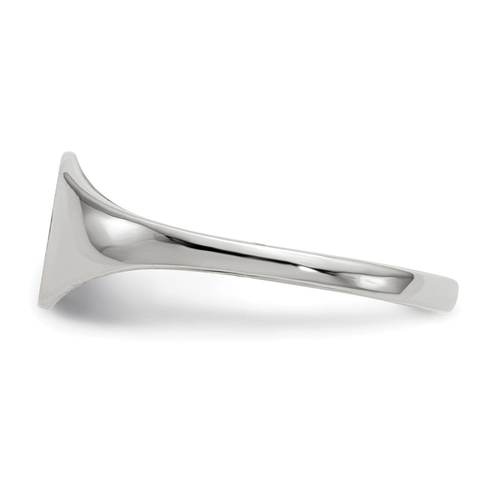 Gold Polished Circle Closed Back Signet Ring — 6.5x7.5 mm
