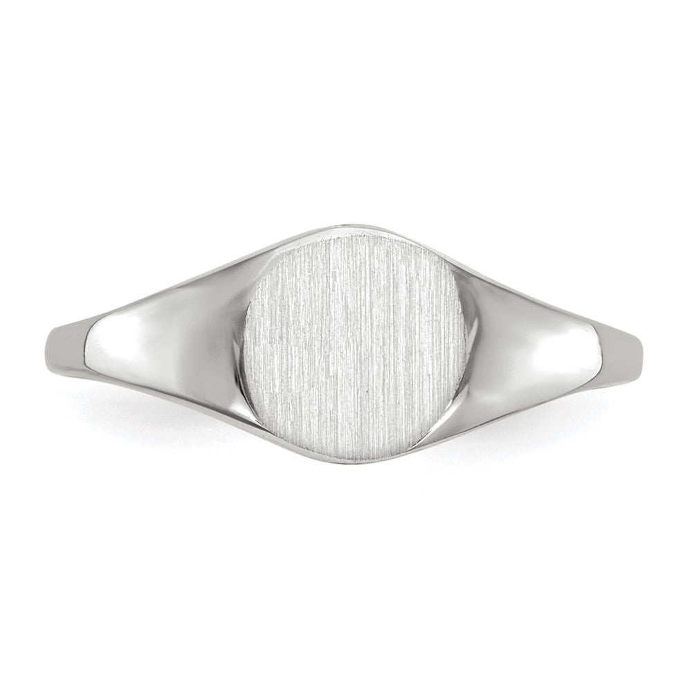 Gold Polished Circle Closed Back Signet Ring — 6.5x7.5 mm