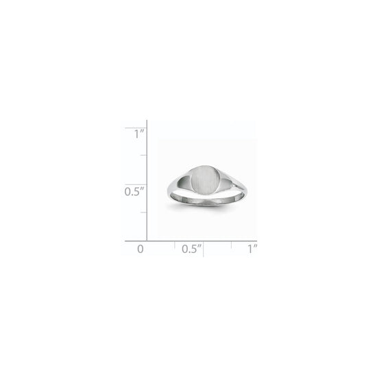 Gold Polished Circle Closed Back Signet Ring — 6.5x7.5 mm