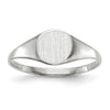 Gold Polished Circle Closed Back Signet Ring — 6.5x7.5 mm