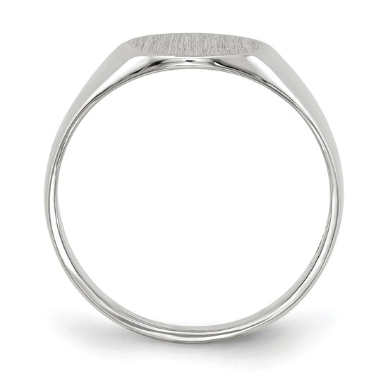 Gold Polished Circle Closed Back Signet Ring — 9x9.5 mm