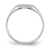 Gold Polished Circle Closed Back Signet Ring — 9x9.5 mm