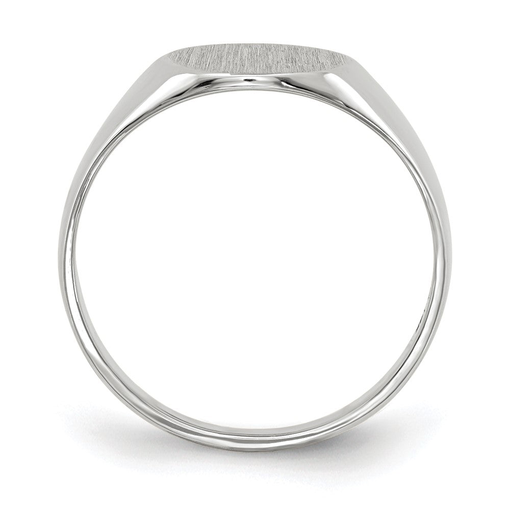 Gold Polished Circle Closed Back Signet Ring — 9x9.5 mm