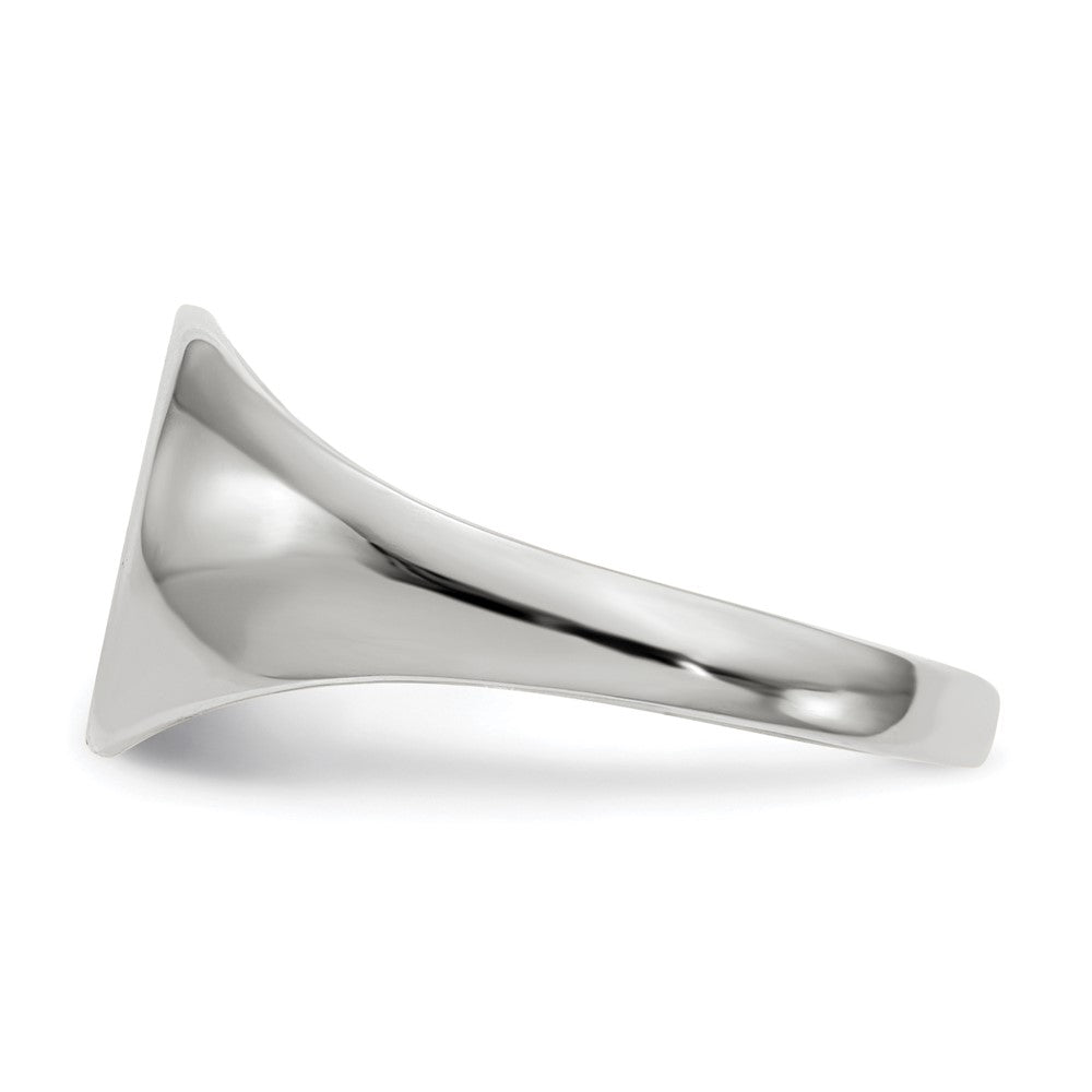 Gold Polished Circle Closed Back Signet Ring — 9x9.5 mm