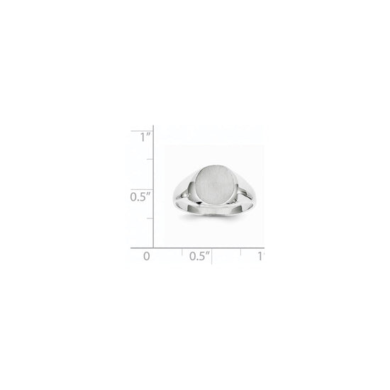 Gold Polished Circle Closed Back Signet Ring — 9x9.5 mm