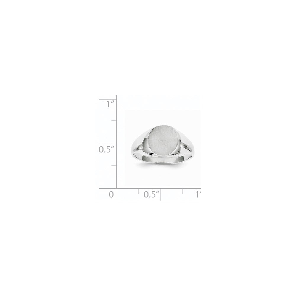 Gold Polished Circle Closed Back Signet Ring — 9x9.5 mm