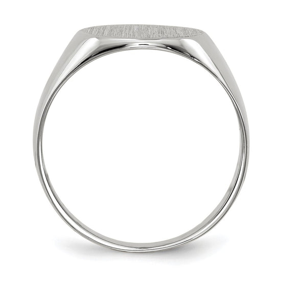 Gold Polished Circle Closed Back Signet Ring — 10x11 mm