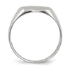Gold Polished Circle Closed Back Signet Ring — 10x11 mm
