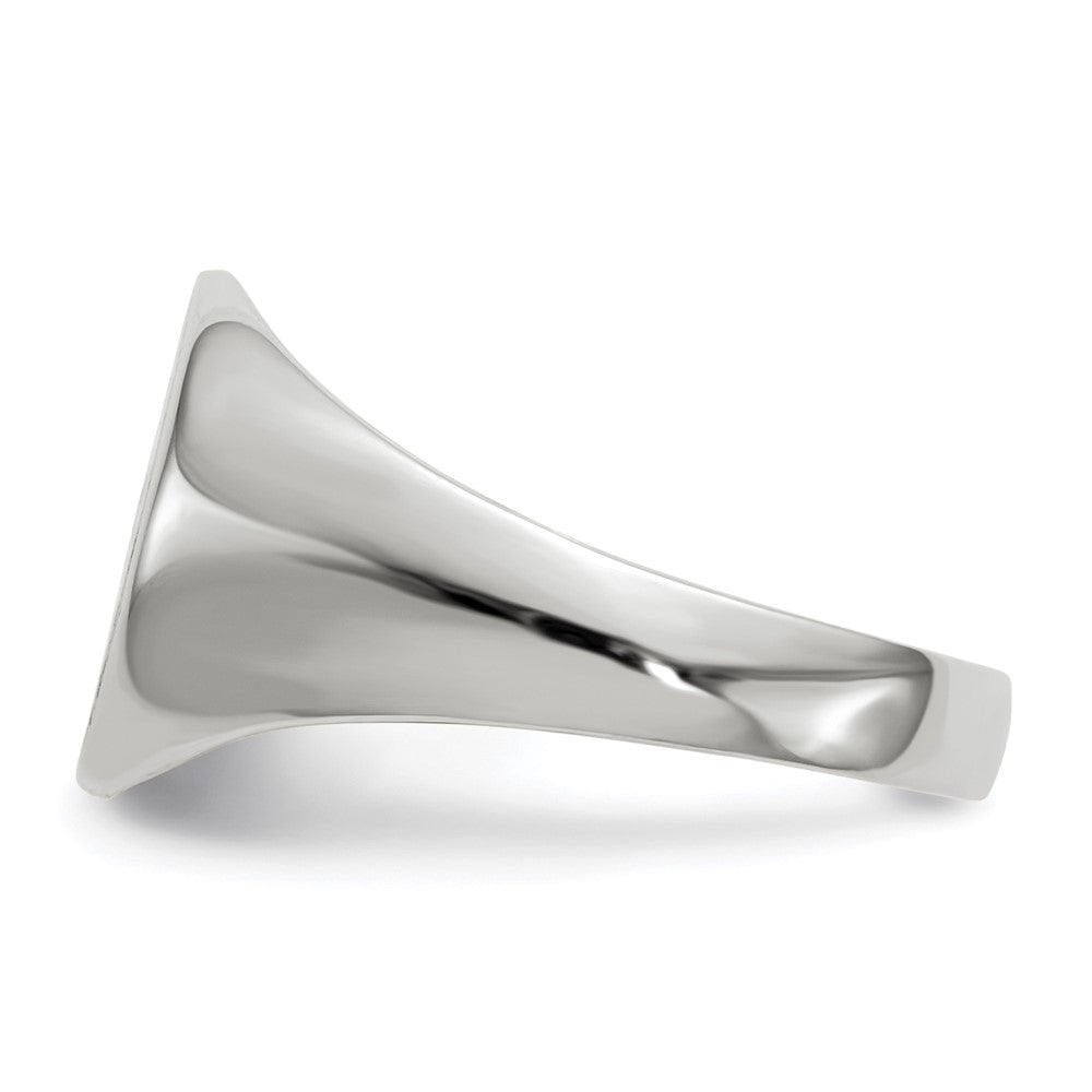 Gold Polished Circle Closed Back Signet Ring — 10x11 mm