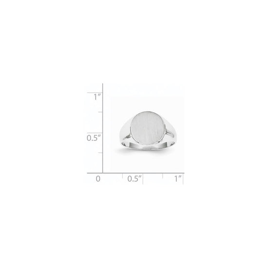 Gold Polished Circle Closed Back Signet Ring — 10x11 mm
