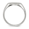 Gold Polished Circle Closed Back Signet Ring — 12.5x13.5 mm