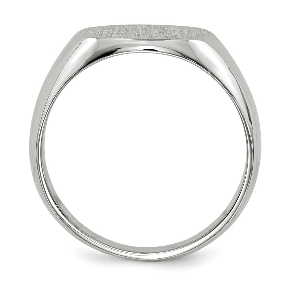 Gold Polished Circle Closed Back Signet Ring — 12.5x13.5 mm