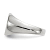 Gold Polished Circle Closed Back Signet Ring — 12.5x13.5 mm