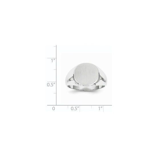 Gold Polished Circle Closed Back Signet Ring — 12.5x13.5 mm