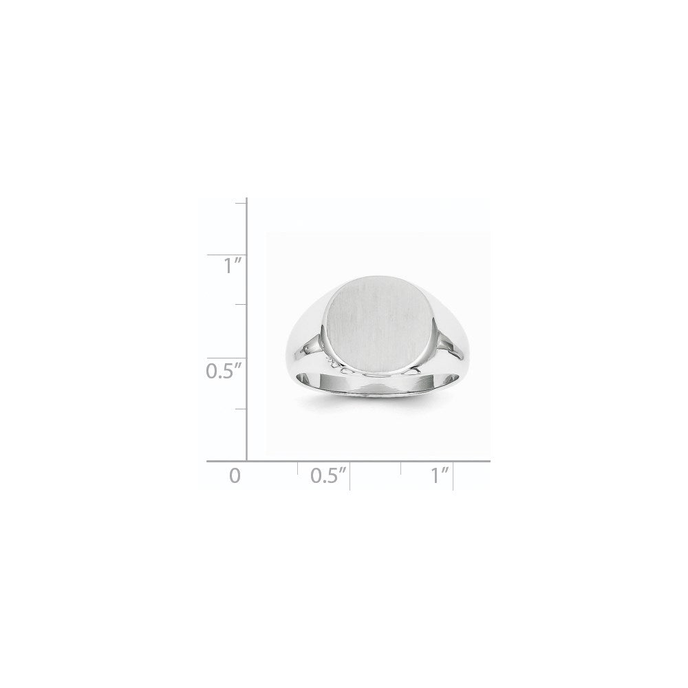 Gold Polished Circle Closed Back Signet Ring — 12.5x13.5 mm