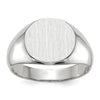 Gold Polished Circle Closed Back Signet Ring — 12.5x13.5 mm