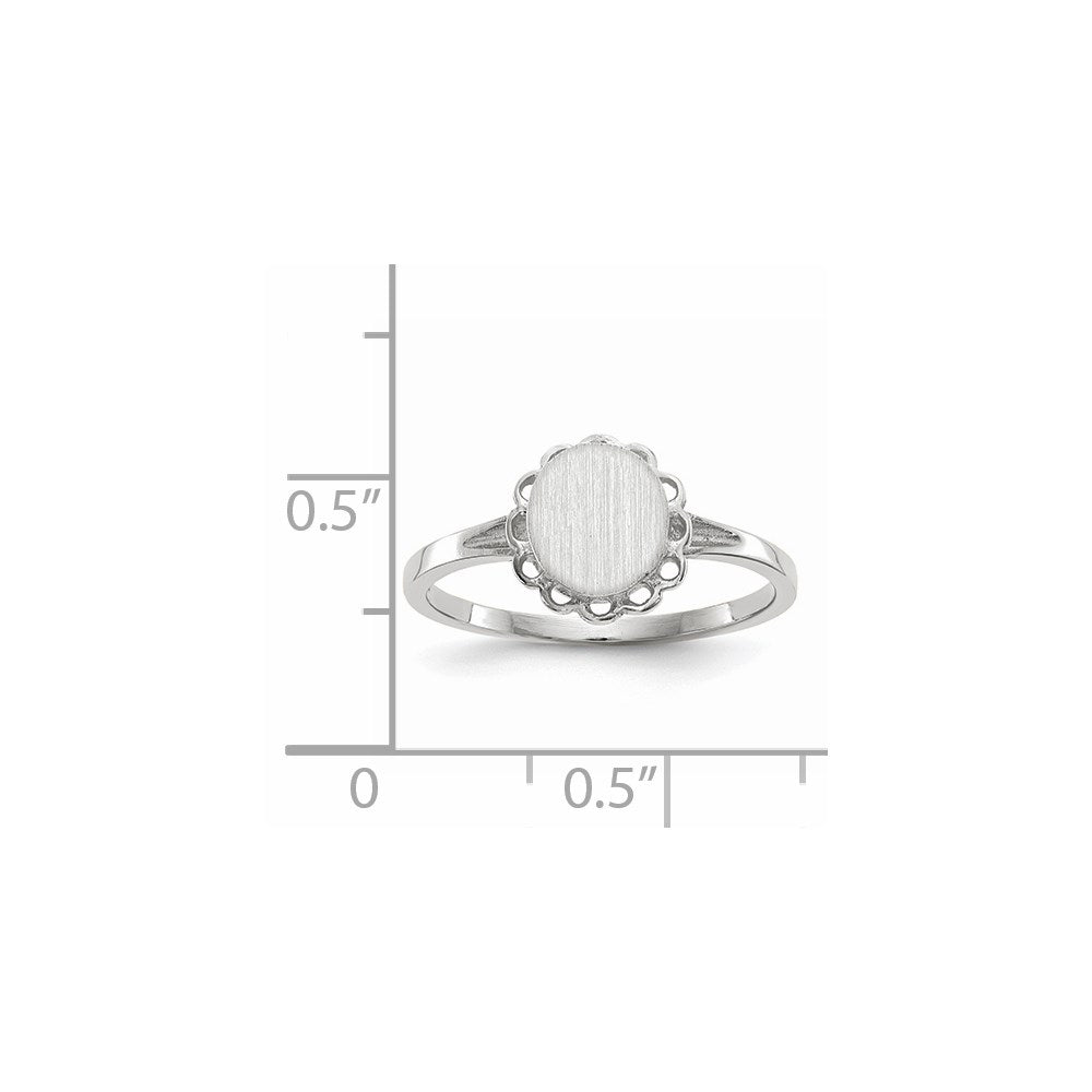 Gold Polished Bordered Open Back Signet Ring