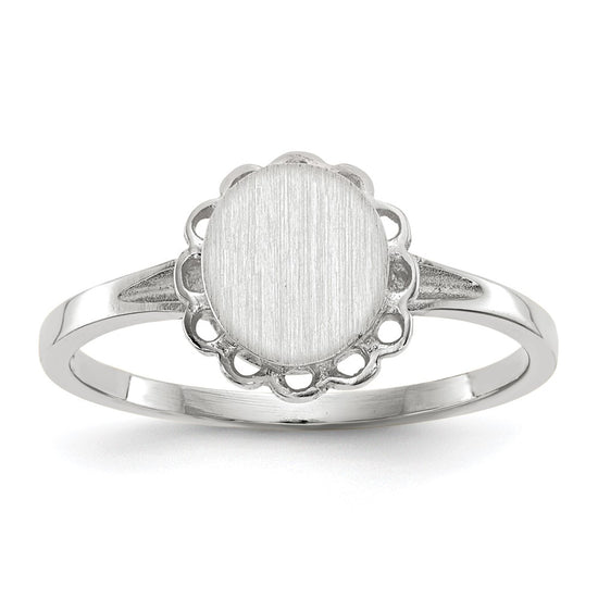 Gold Polished Bordered Open Back Signet Ring
