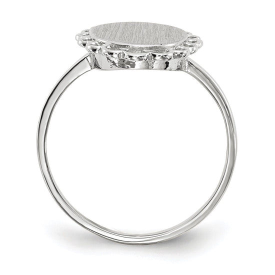 Gold Polished Bordered Open Back Signet Ring