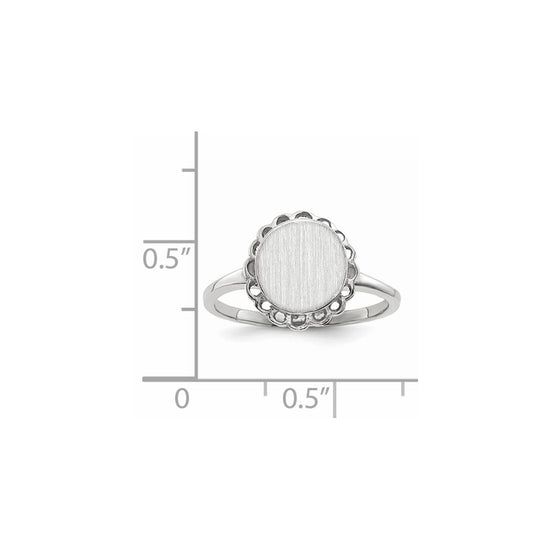 Gold Polished Bordered Open Back Signet Ring