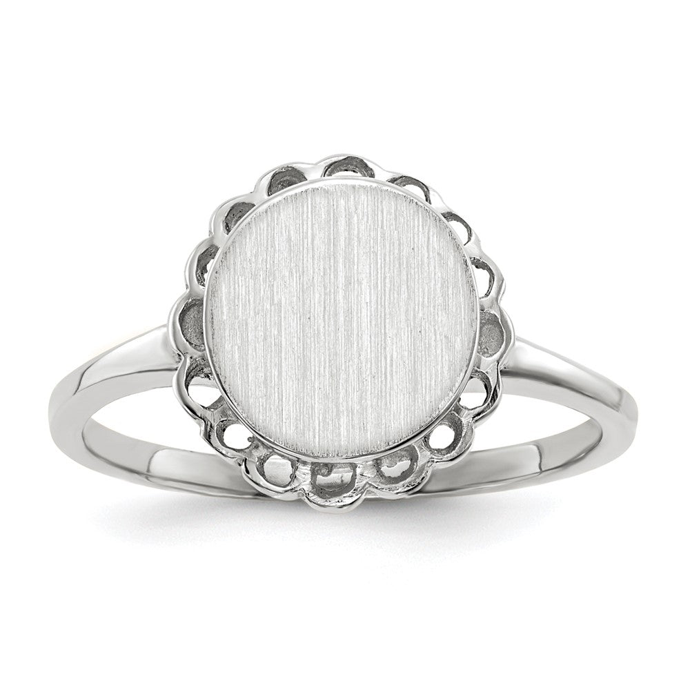 Gold Polished Bordered Open Back Signet Ring