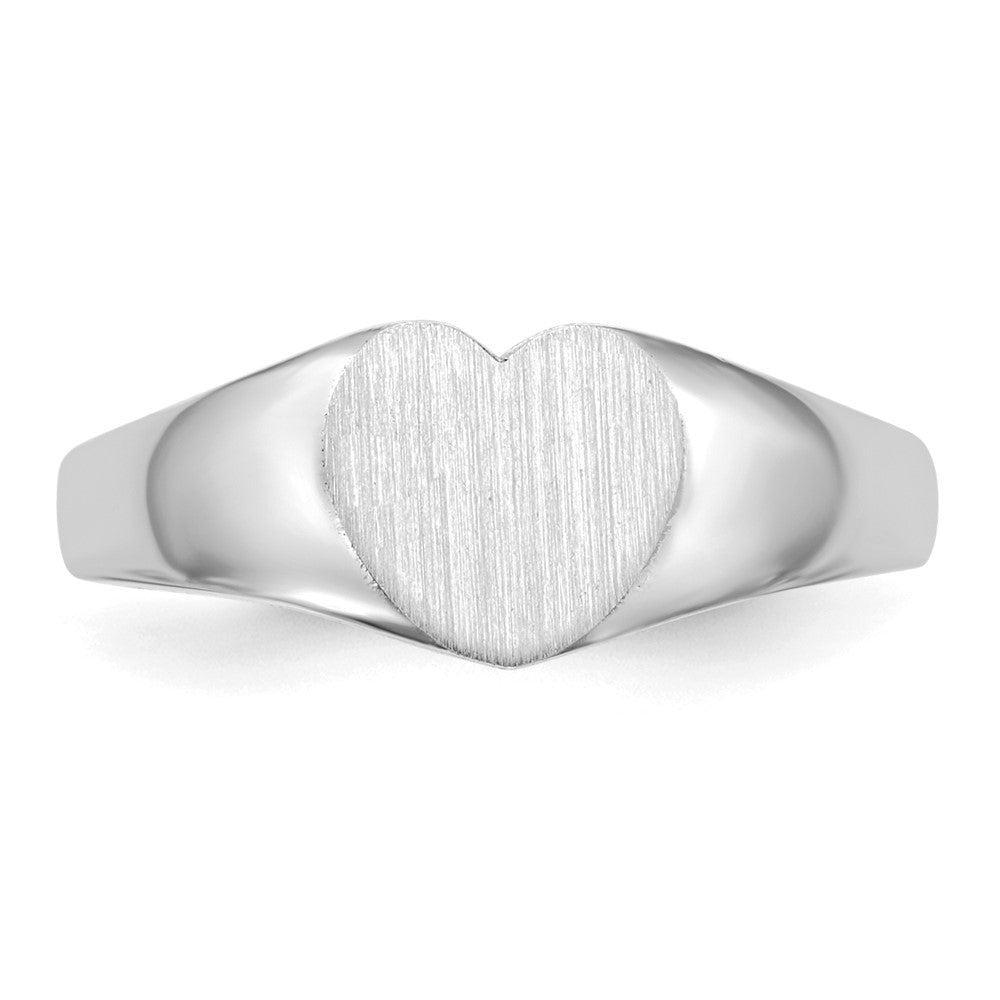 Gold Polished Heart Closed Back Signet Ring
