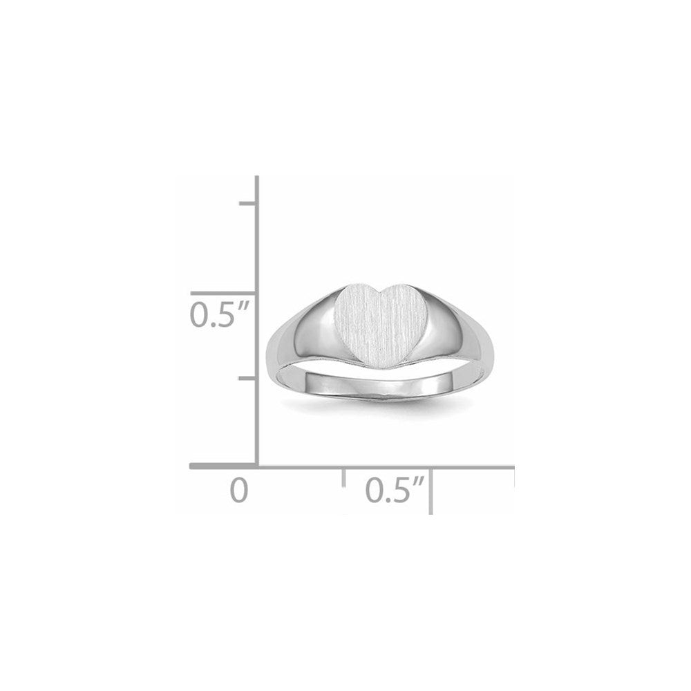 Gold Polished Heart Closed Back Signet Ring