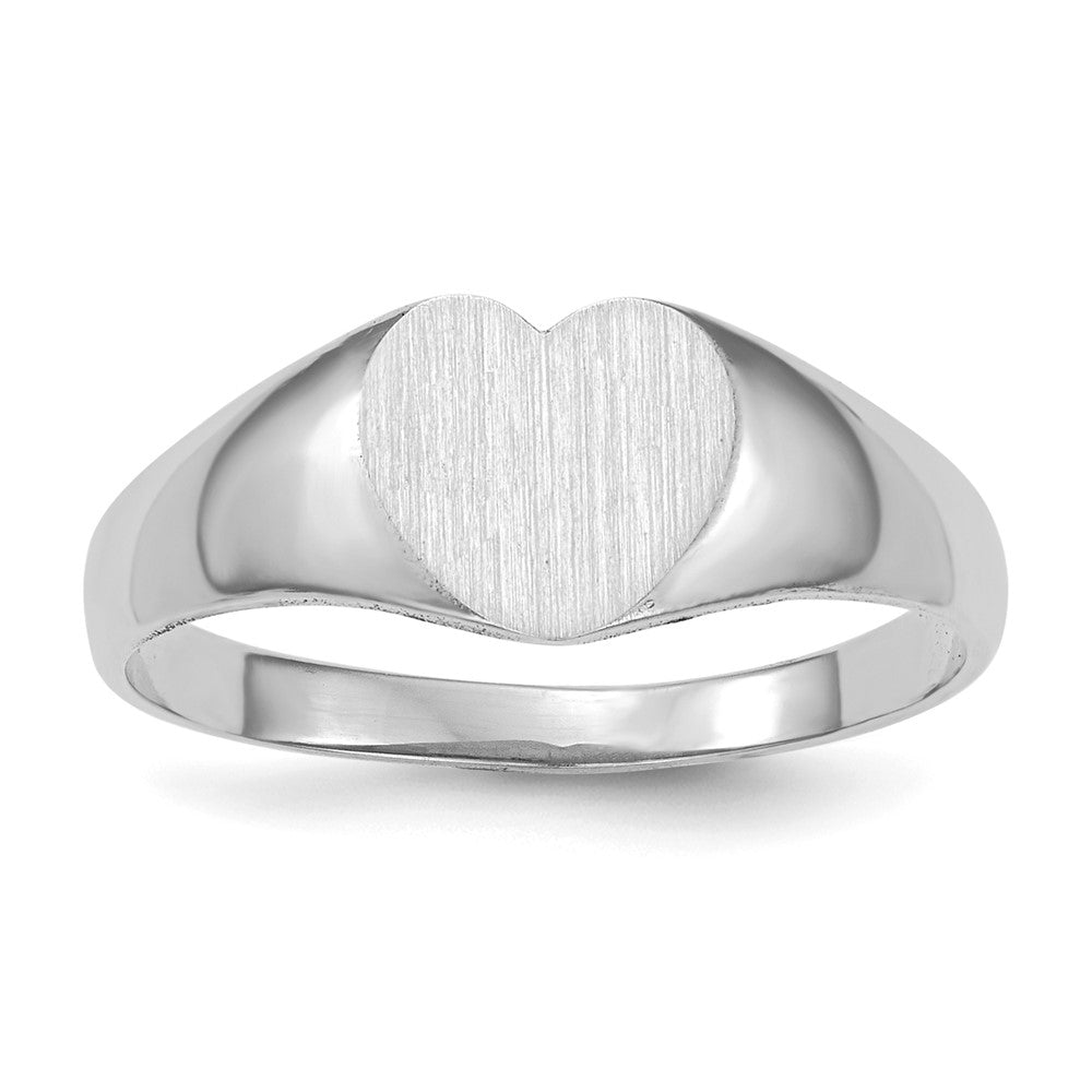 Gold Polished Heart Closed Back Signet Ring