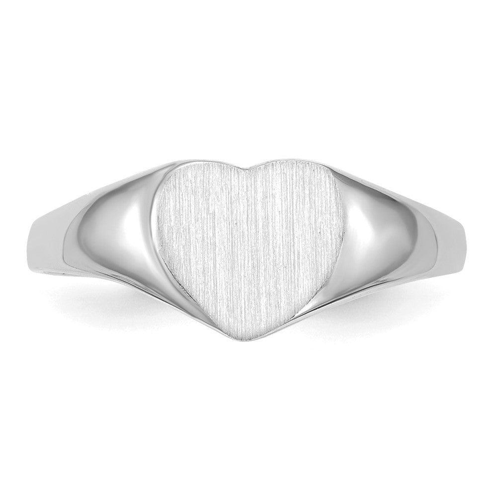 Gold Polished Heart Closed Back Signet Ring