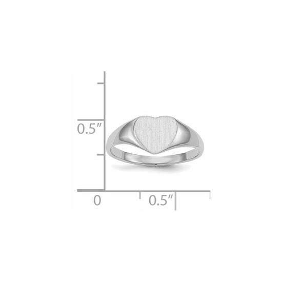 Gold Polished Heart Closed Back Signet Ring