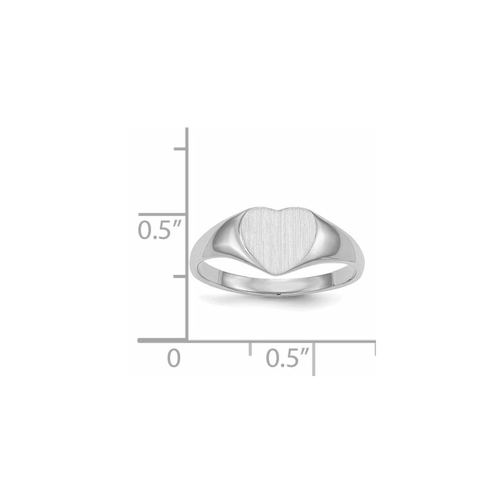 Gold Polished Heart Closed Back Signet Ring