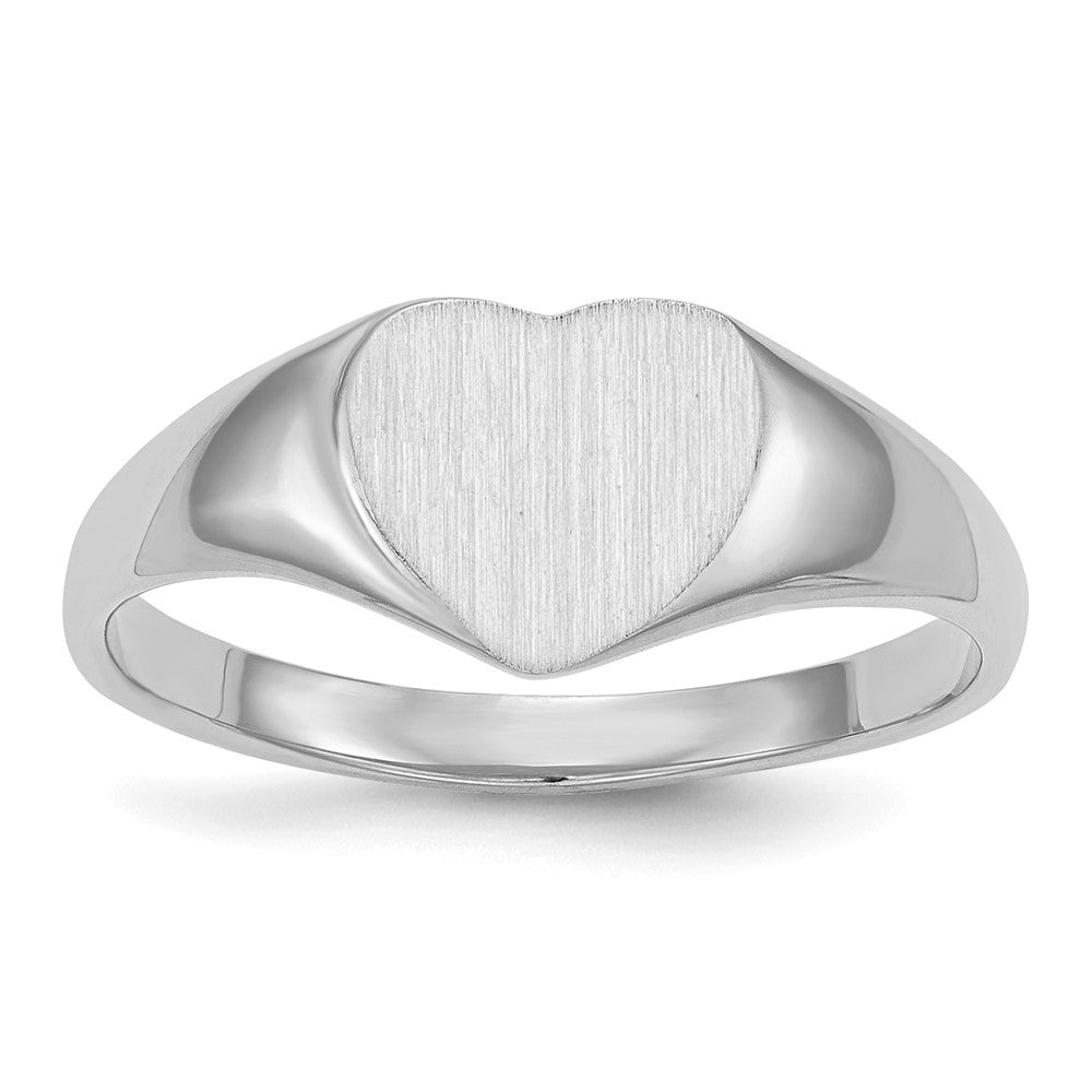 Gold Polished Heart Closed Back Signet Ring