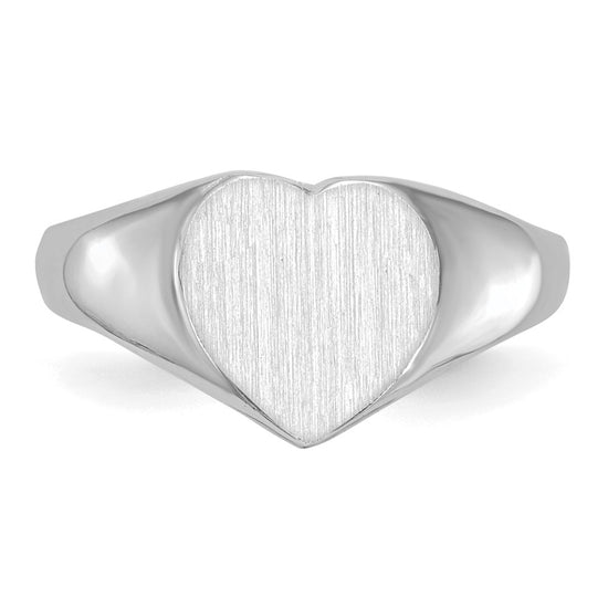 Gold Polished Heart Closed Back Signet Ring
