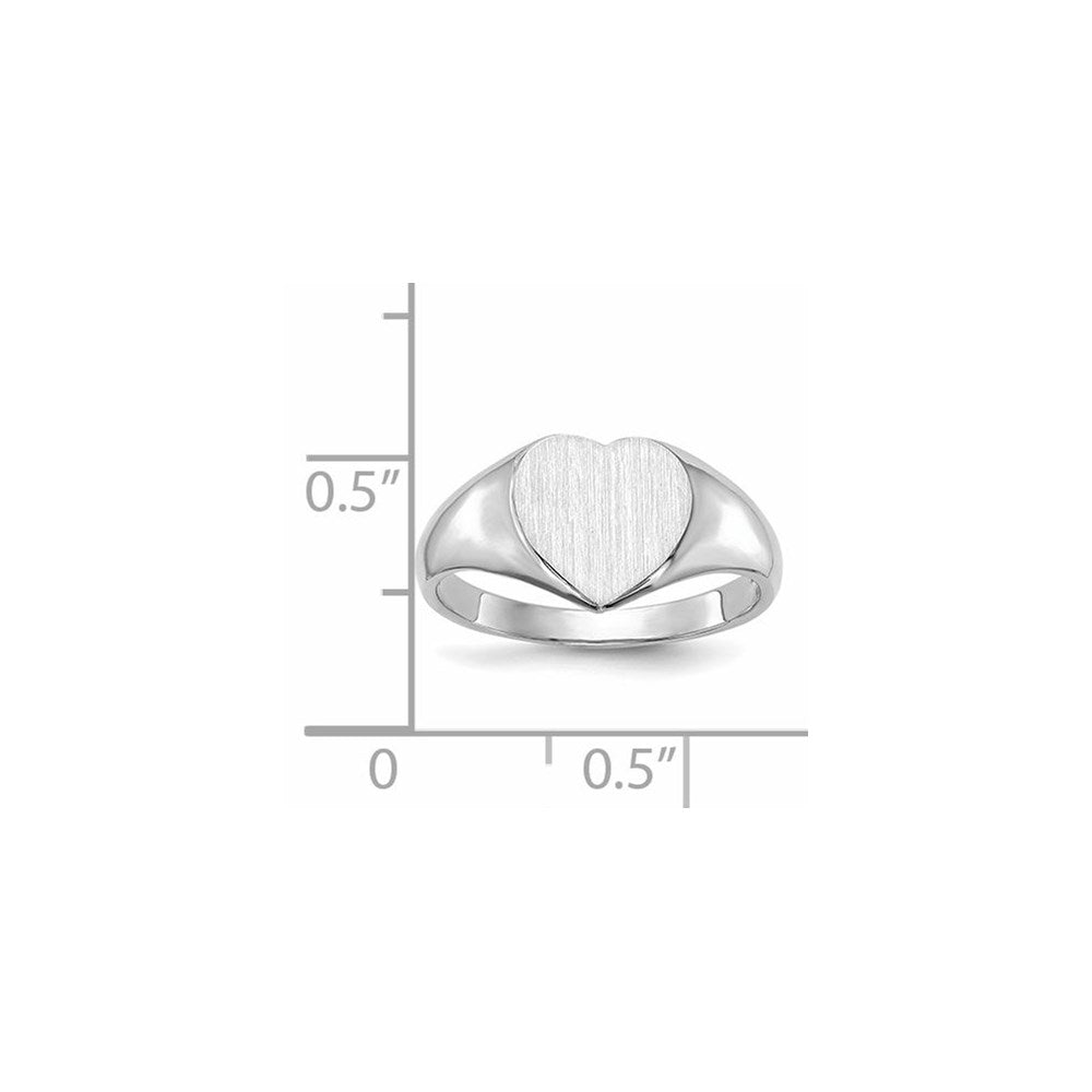 Gold Polished Heart Closed Back Signet Ring