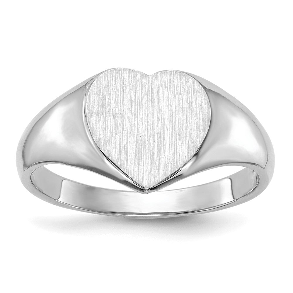 Gold Polished Heart Closed Back Signet Ring